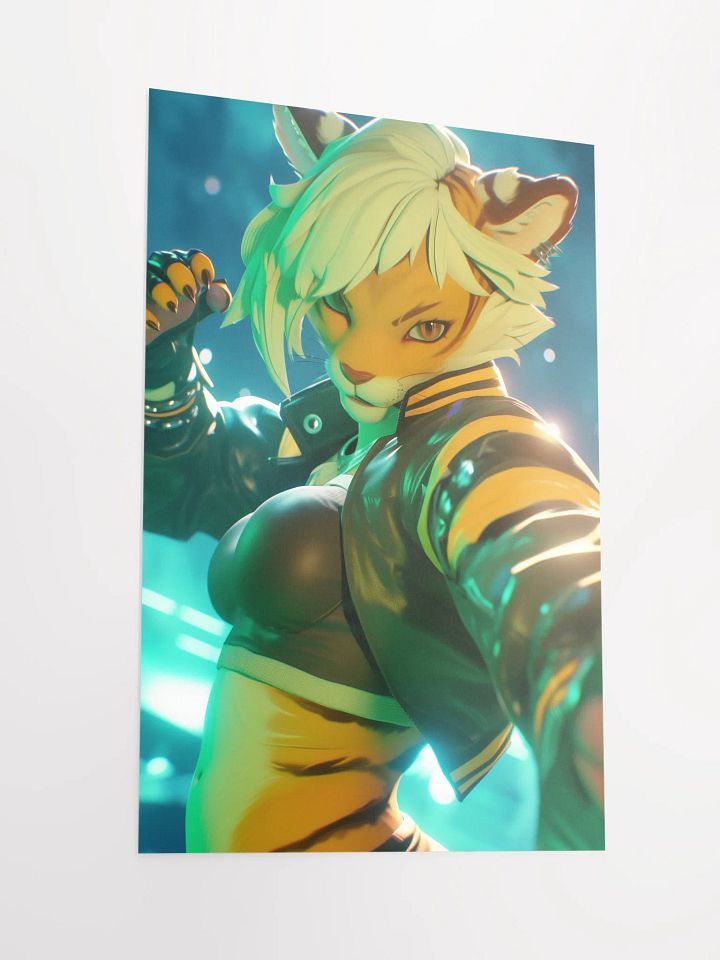 Neon Tiger Cyberpunk Poster product image (3)