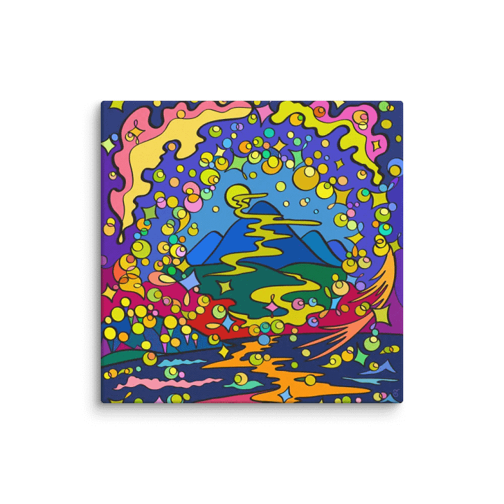 Whimsical Mountain Canvas Art - Moon Path product image (1)