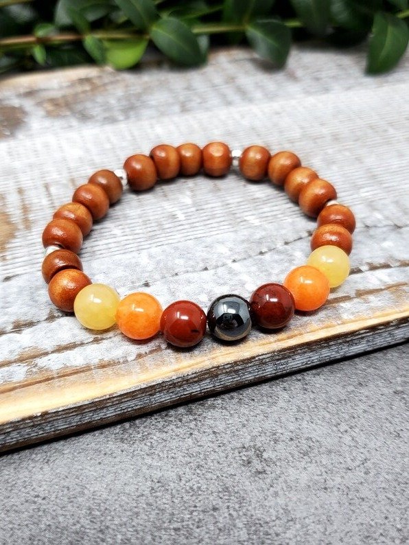 Rooted Energy Bracelet | Hematite, Red Jasper, Orange Aventurine & Yellow Aventurine | Chakra Healing Bracelet product image (1)