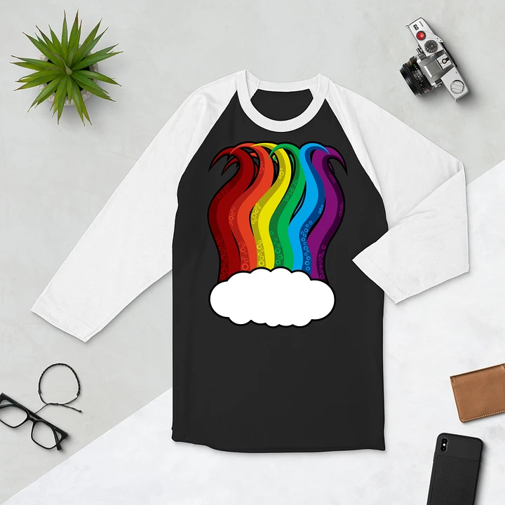 rainbow tentacles of kthulhu raglan shirt product image (1)