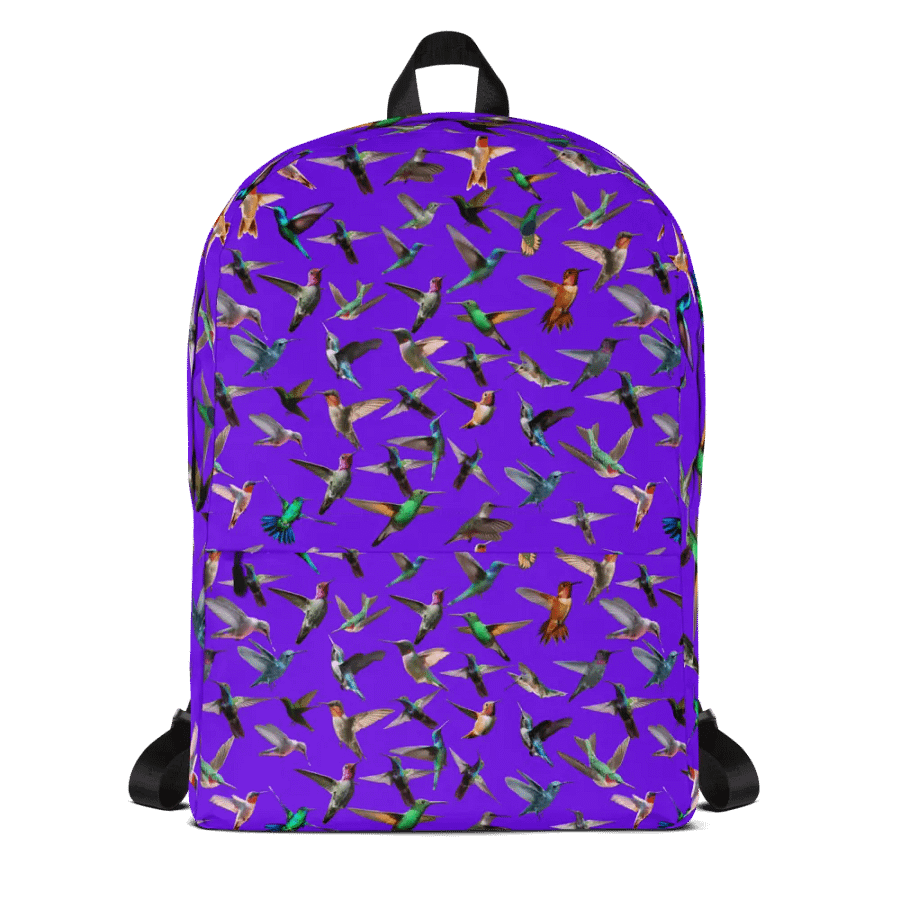 umming birds purple All-Over Print Backpack for arty friends birders product image (1)
