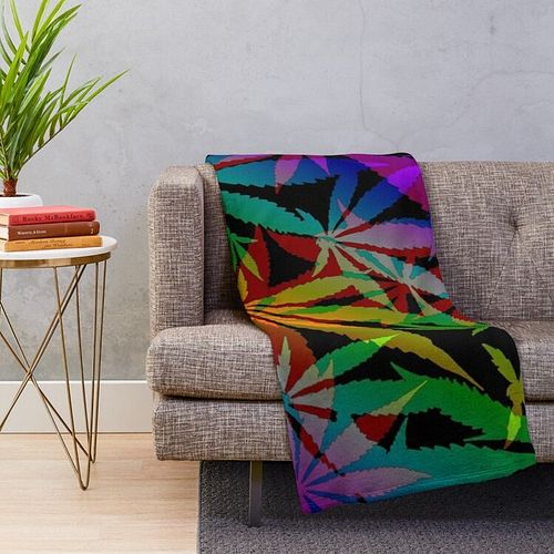 420 rainbow color ganja, marihujana leafs pattern, weed LGBT Throw Blanket from Redbubble

LINK: https://www.redbubble.com/i/...