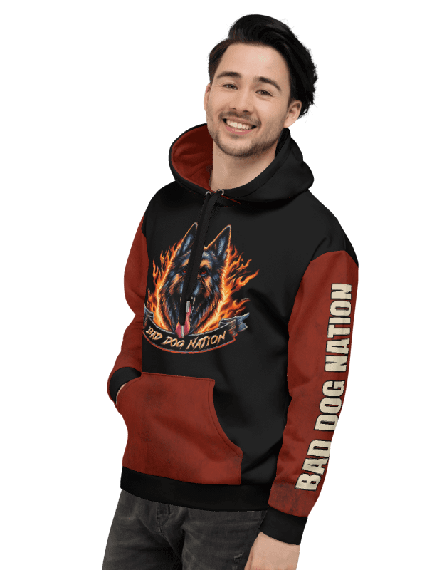 Run Your Dog, Not Your Mouth - Fire - Adult All-Over Print Unisex Hoodie product image (4)