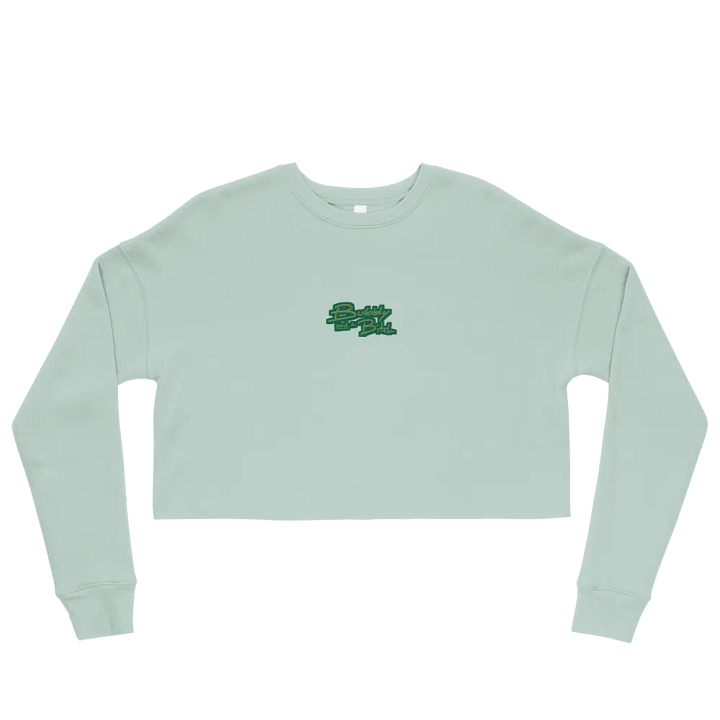 Bubbly and a B*tch (moss bubble design) embroidered fleece crop crew product image (2)