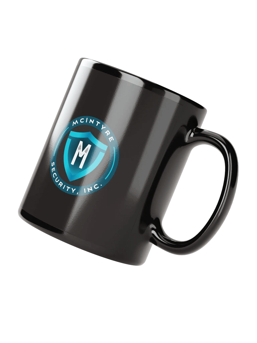 Black ceramic coffee mug - McIntyre Security, Inc. Logo product image (2)