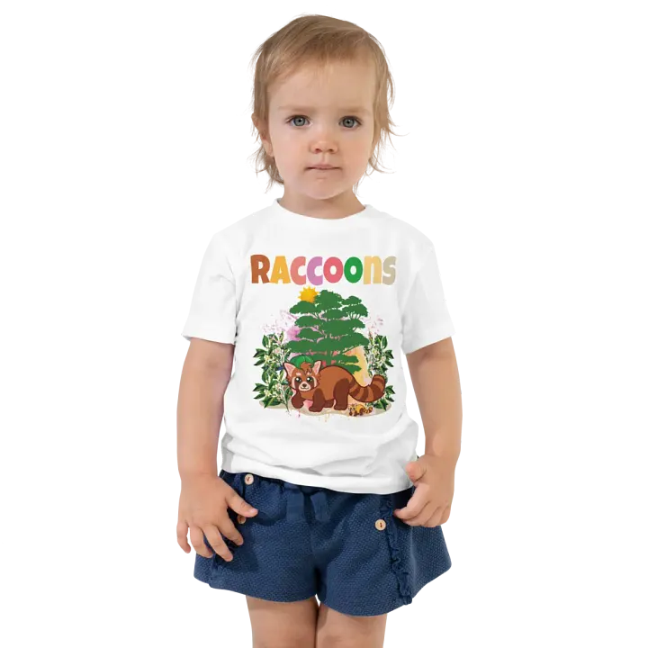 Raccoon Colorful Funny Cute Bella +Canvas Toddler T-Shirt – Funny Shirt, Best Gift for Kids product image (2)