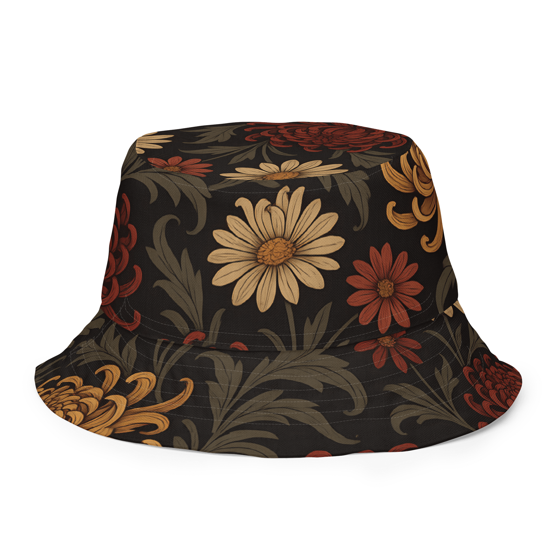 Chrysanthemum & Daisy Reversible Bucket Hat – Floral Sun Hat for Outdoor Adventures product image (7)