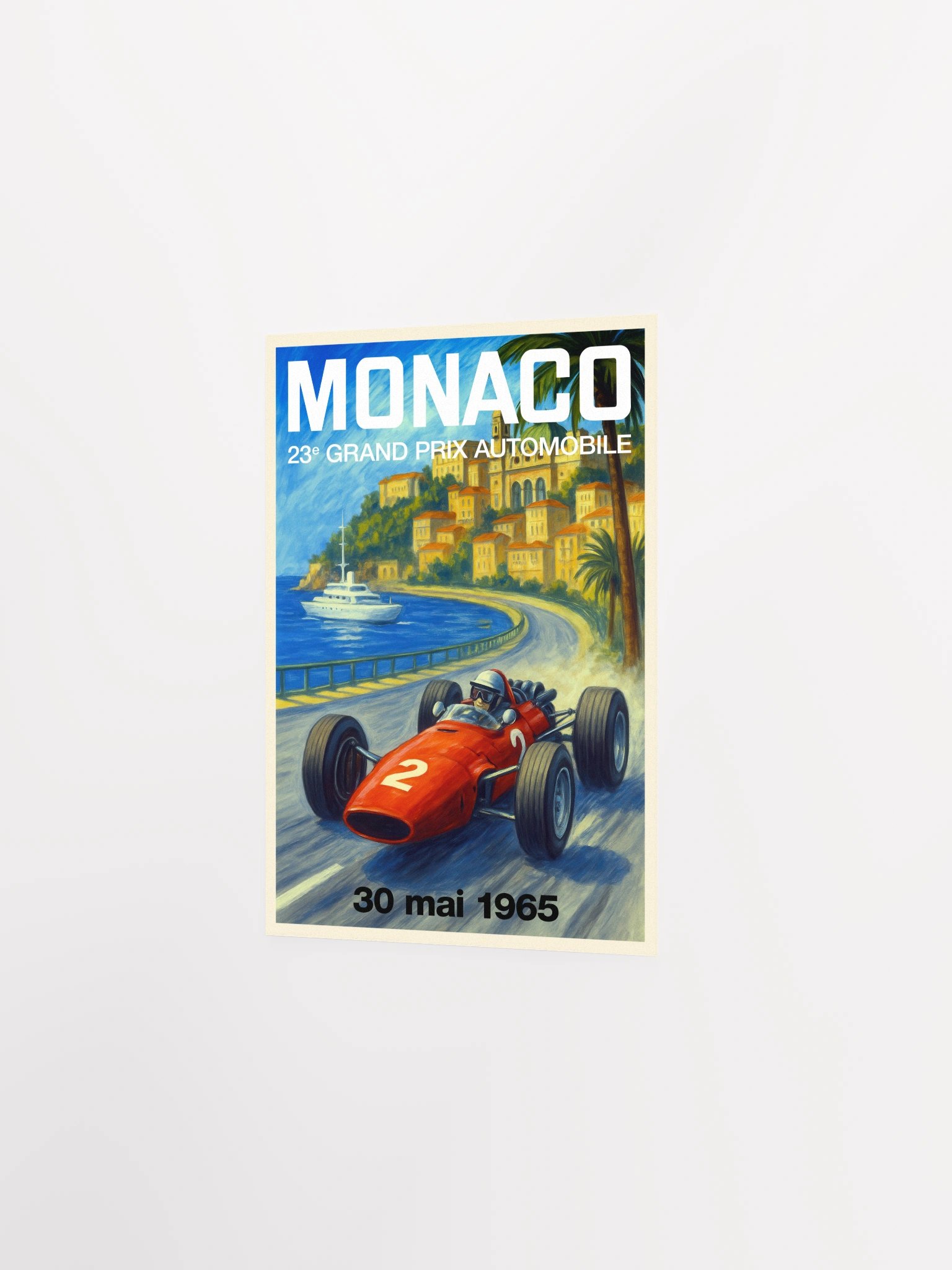 Monaco Vintage F1 Grand Prix 1965 Art Poster — Auto Racing Wall Art, Formula 1 Print product image (8)