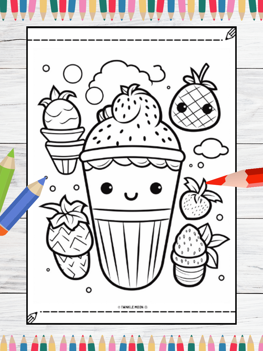 20 Cute Kawaii Coloring Pages#8 (PDF Coloring Pages) product image (3)