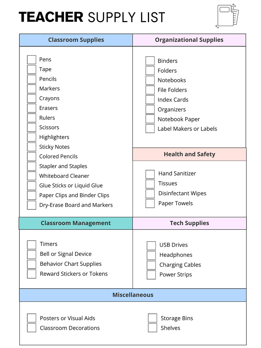 Teacher’s Supply Checklist product image (1)