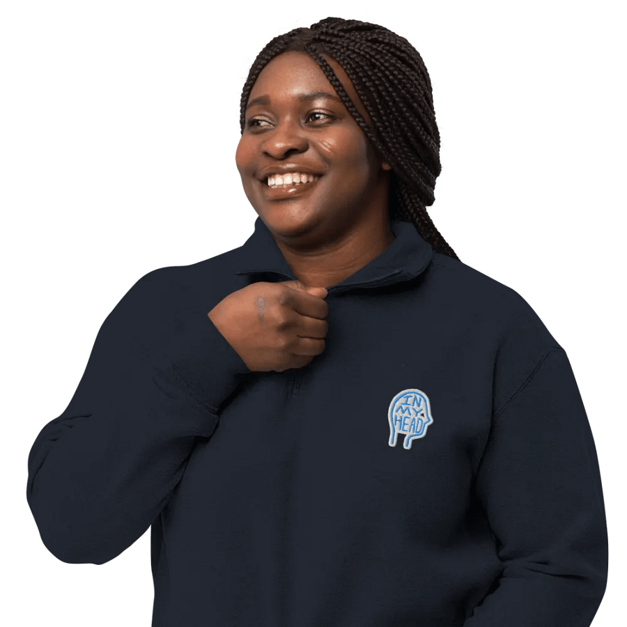 In My Head (aqua bubble design) embroidered quarter zip product image (12)