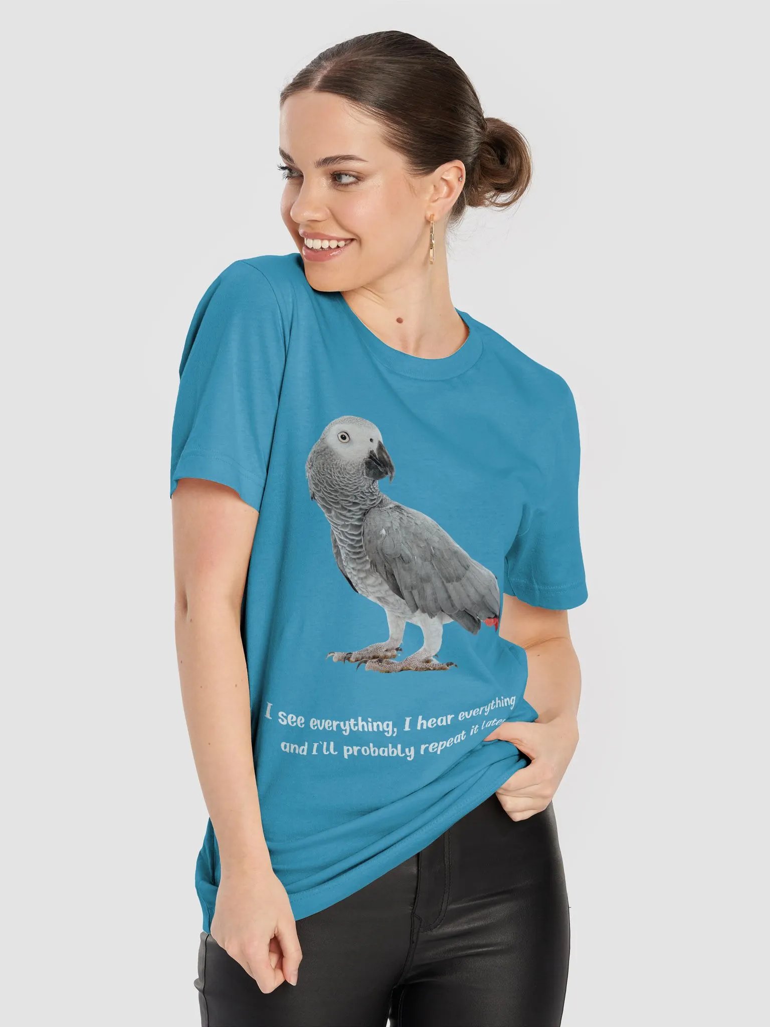 Vibrant Grey Parrot Unisex T-Shirt product image (4)