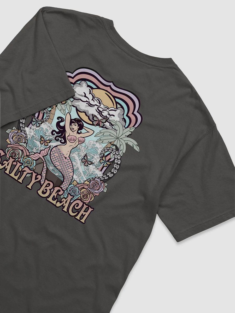 Salty Beach, Mermaid by the Beach Tee (Back Print) | Retro-Style Art Nouveau T-Shirt for Travel and Road Trips product image (24)