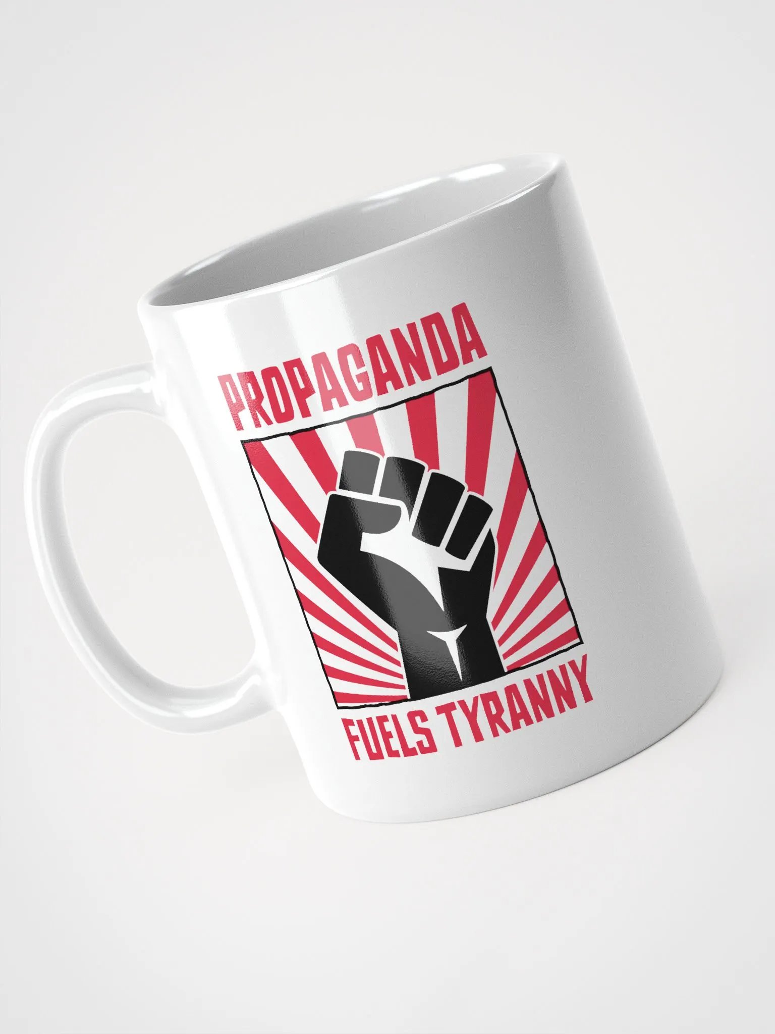 Propaganda Fuels Tyranny – Vintage Activist Coffee Mug product image (3)