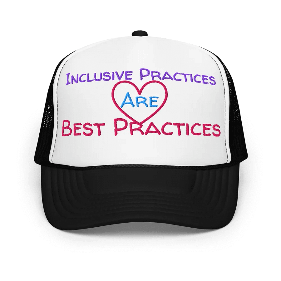 Hands Off DEIA, Inclusive Practices are Bsst Practices (words only), Embroidered Trucker Cap product image (3)
