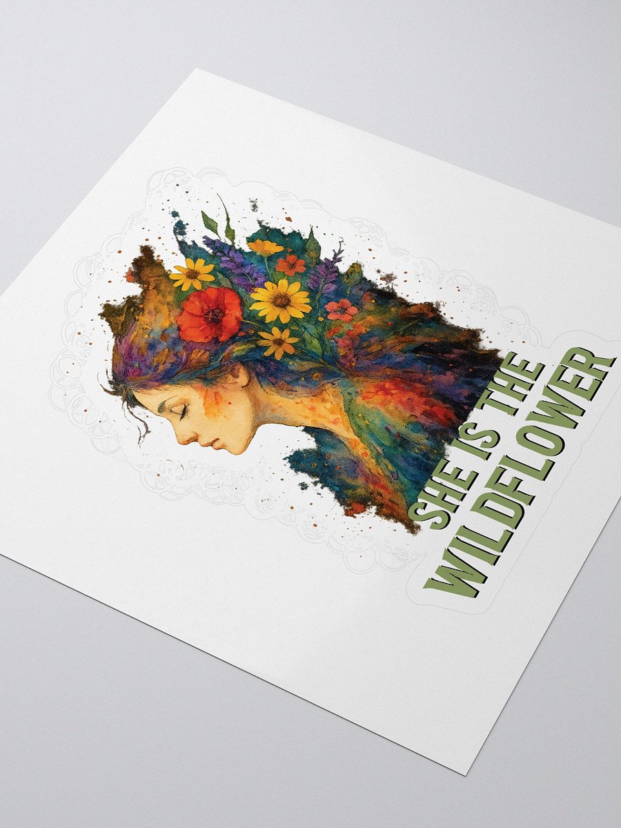 She Is the Wildflower Sticker – Boho Floral Naturecore Decal product image (3)