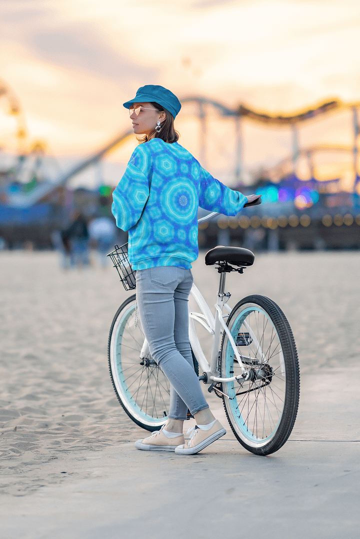 Abstract Circular Pattern in Blues Unisex Sweatshirt product image (2)