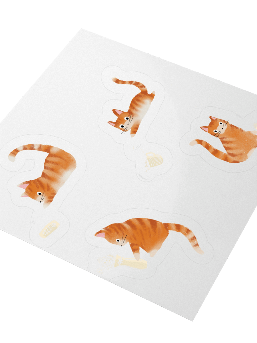 Bad Orange Tabby Cats Knocking Stuff Over Stickers product image (9)