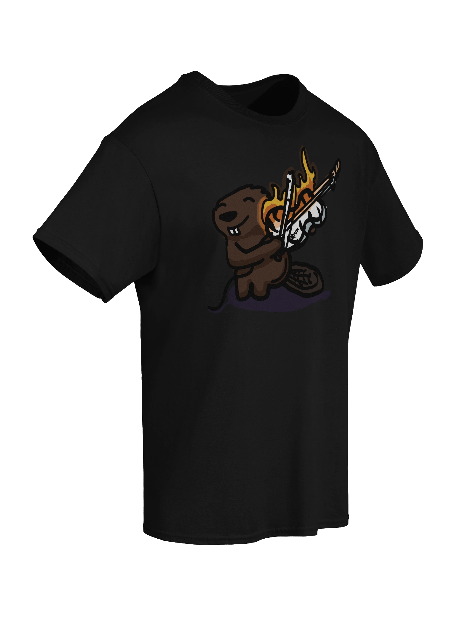 Flaming Violin Beaver T-Shirt product image (8)