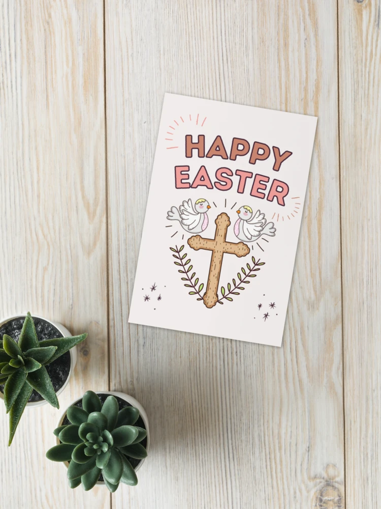 Happy Easter Doves & Cross Greetings Card product image (5)