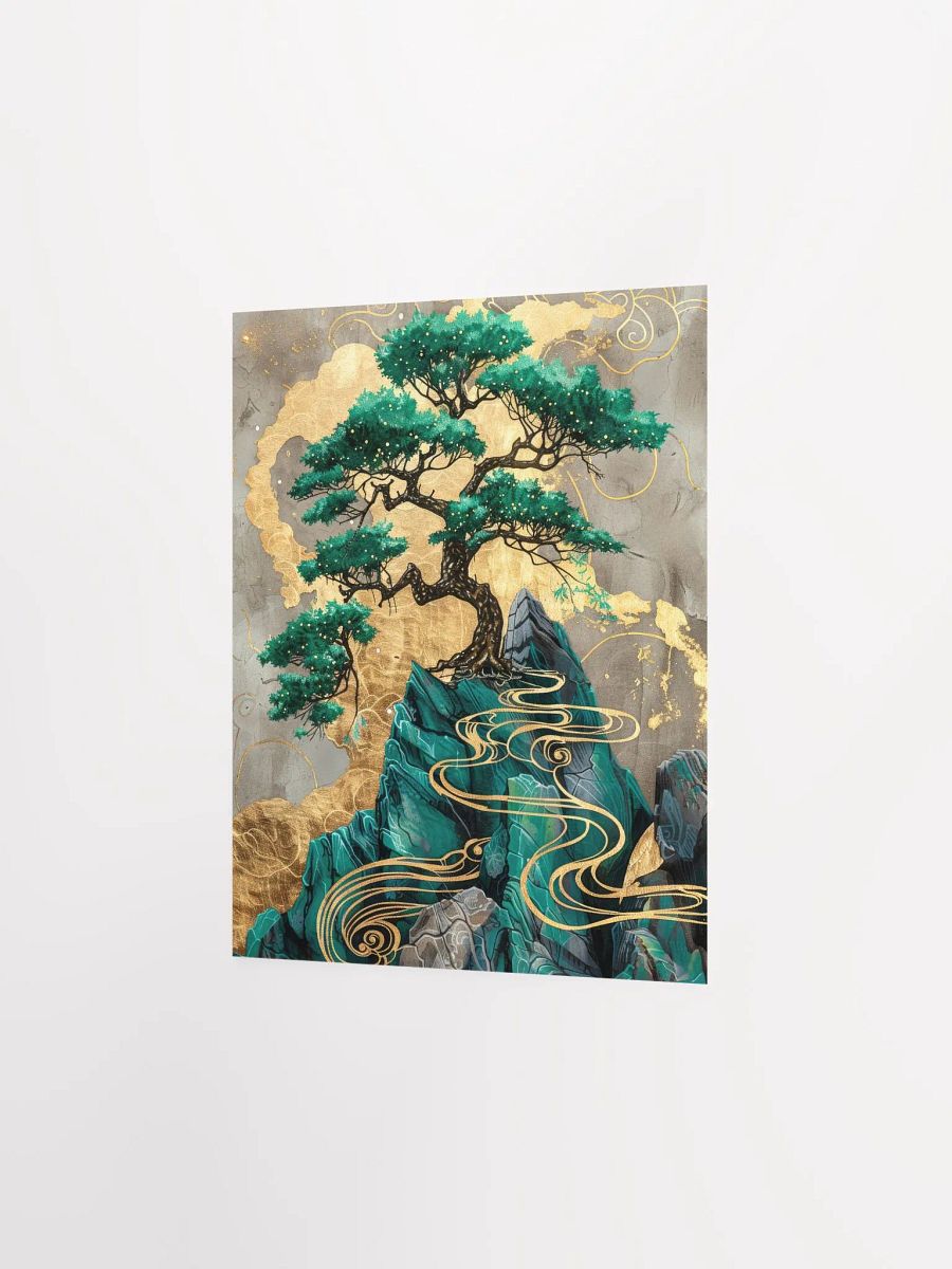 Emerald Green& Gold Kintsugi Bonzai Tree Japanese Art Print product image (28)