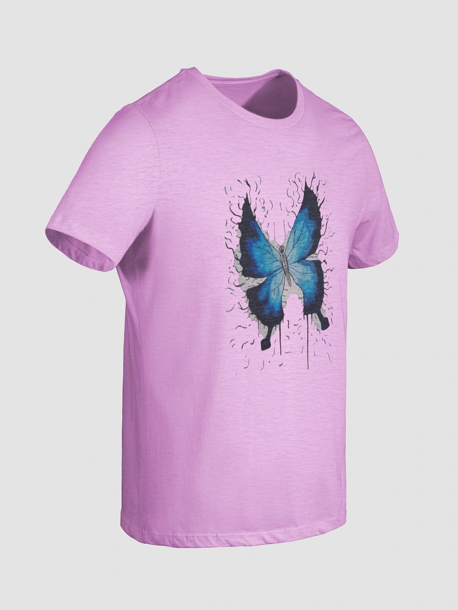 White Cat Blue Butterfly (art by Dina R.) watercolor painting - Women's Supersoft Relaxed-fit T-Shirt product image (18)
