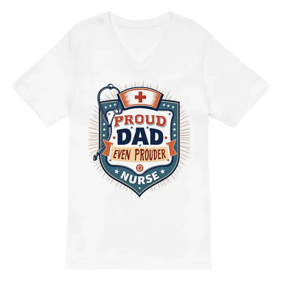 Proud Nurse, Proud Dad Retro v-neck Tee product image (2)