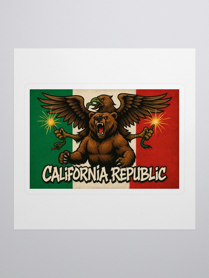 California Republic Battle Flag Vinyl Sticker product image (1)