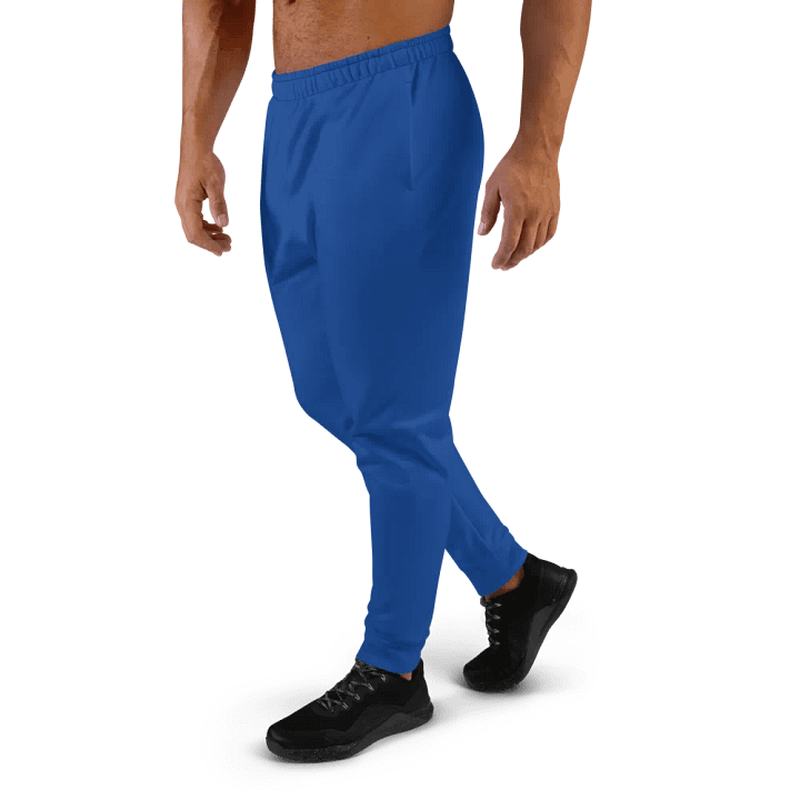 Plain Ocean Blue True Summer Recycled Polyester Premium Men's Joggers by Treasure Pie product image (2)