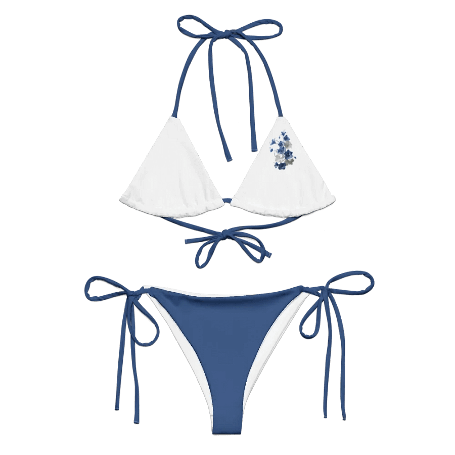 Low Rise Cheeky String Bikini With Blue Bottoms product image (5)