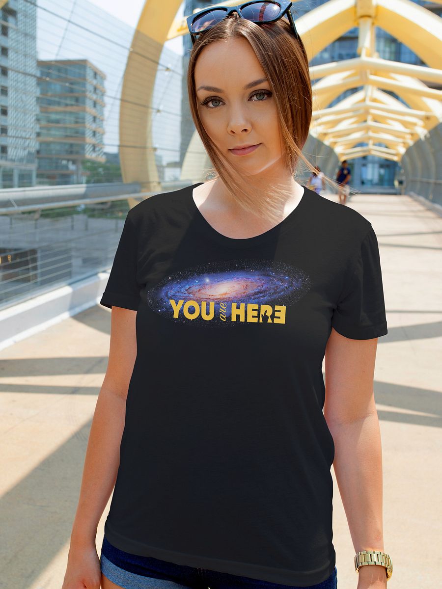 You are here: Milky Way galaxy map — Short-Sleeve Unisex T-Shirt, space t-shirt, star map product image (4)