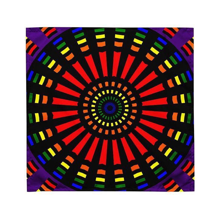 Neon Rainbow Black Bandana, Kaleidoscopic Queer Art Accessory product image (3)