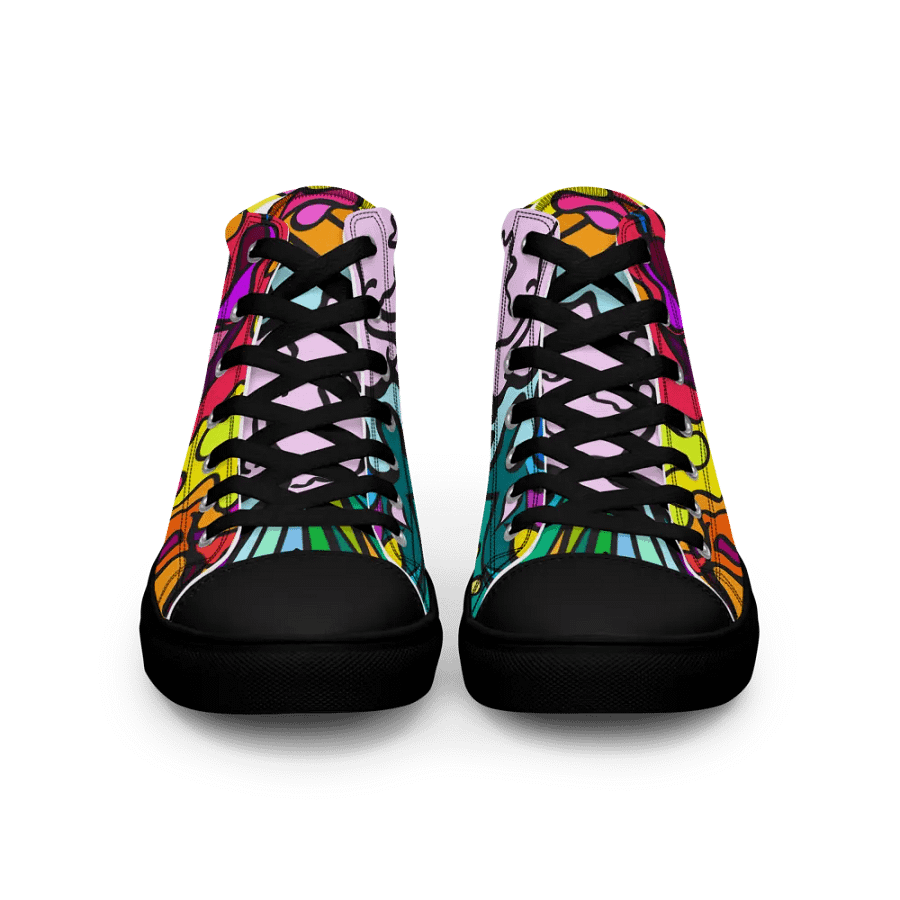 Fluidity in Color Men's High Top Canvas Shoes - Wave at Sunset product image (4)