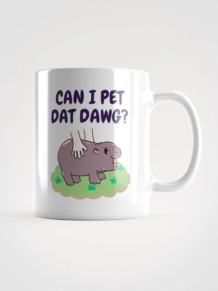 MOODENG'S CAN I PET DAT DAWG? WHITE GLOSSY MUG product image (1)