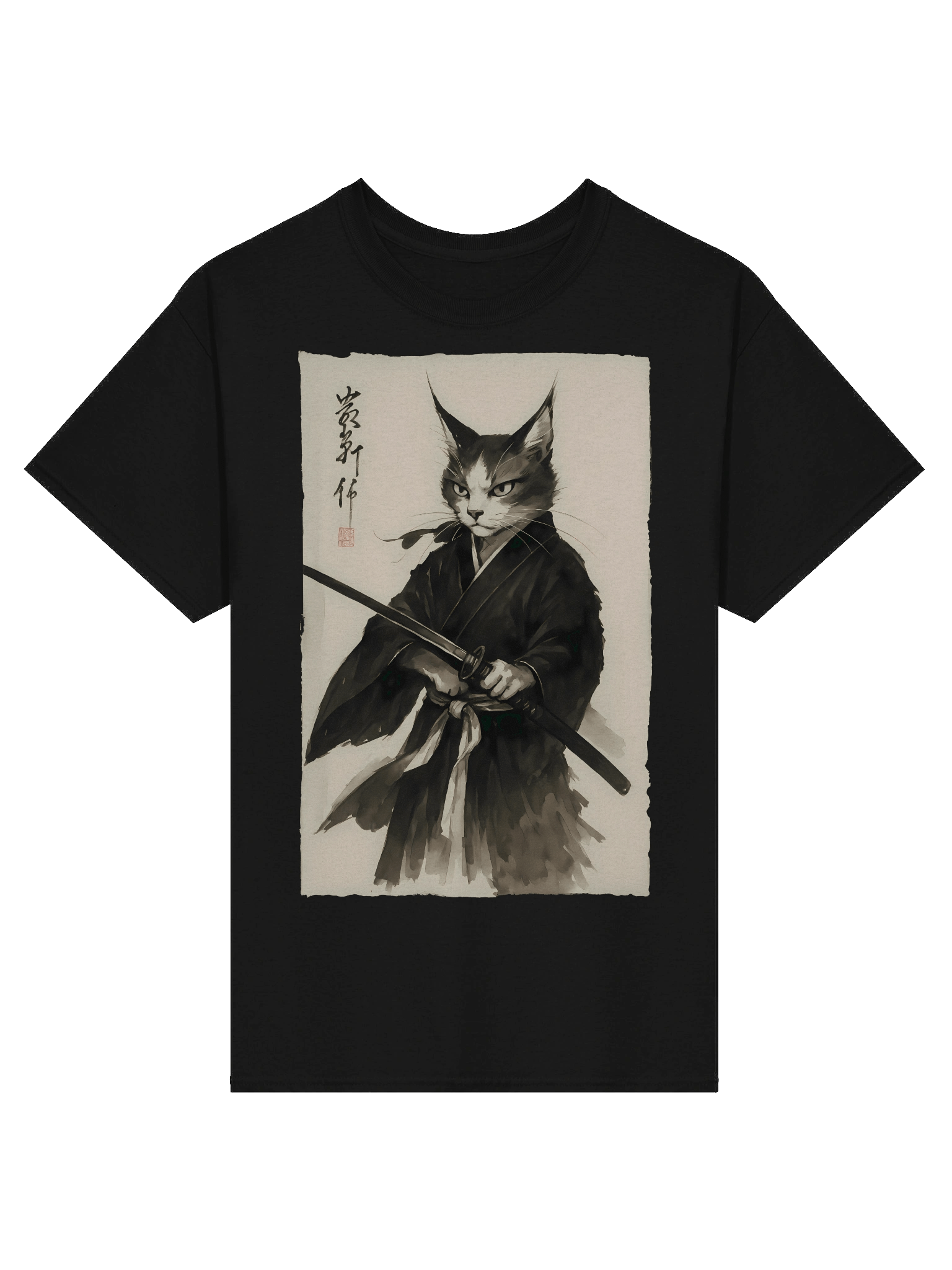Vintage Cat Warrior Graphic for Japanese Animation & Comics T-Shirt product image (1)