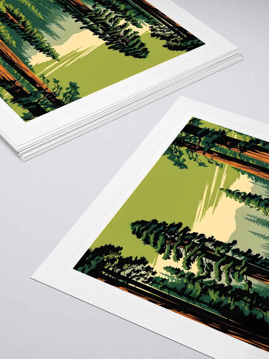 Retro Style Giant Sequoia Forest Sticker product image (4)