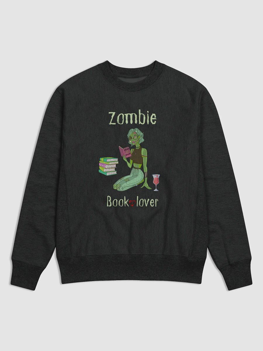 Zombie Book Lover Lady Black Sweatshirt product image (1)