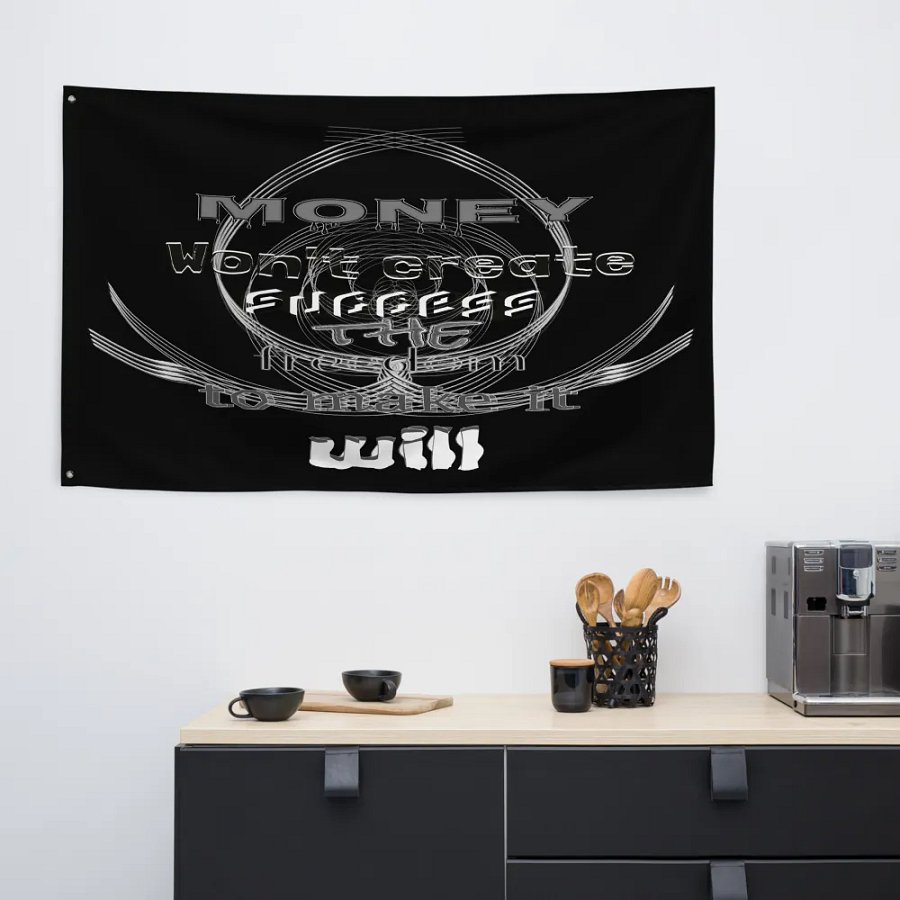 Money Won't create success. The freedom to make it will - Black - Flag product image (6)
