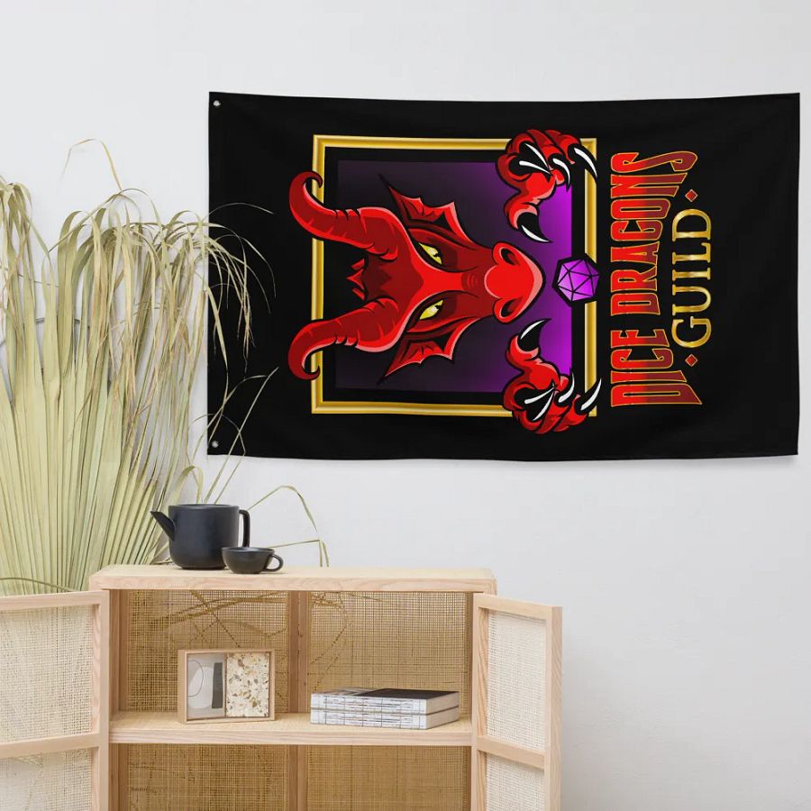 Dice Dragons Guild Vertical Flag (Black) product image (7)