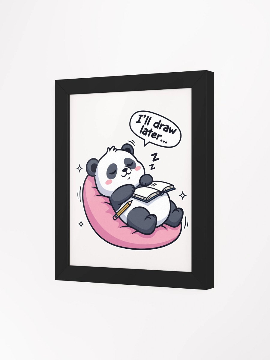 Procrastination Panda Framed High-Quality Matte Poster product image (3)