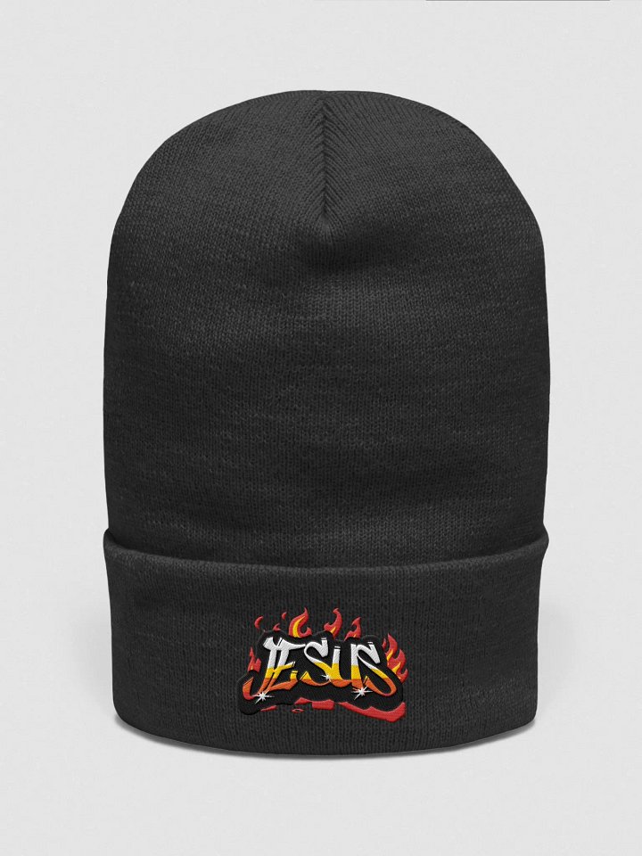 Flame-Embossed Jesus Beanie product image (1)