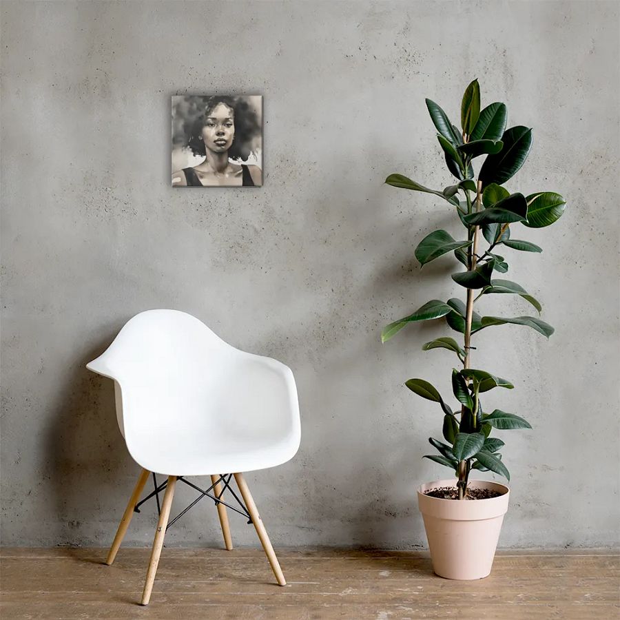 Young Black Woman Watercolour Portrait Wall Art product image (6)