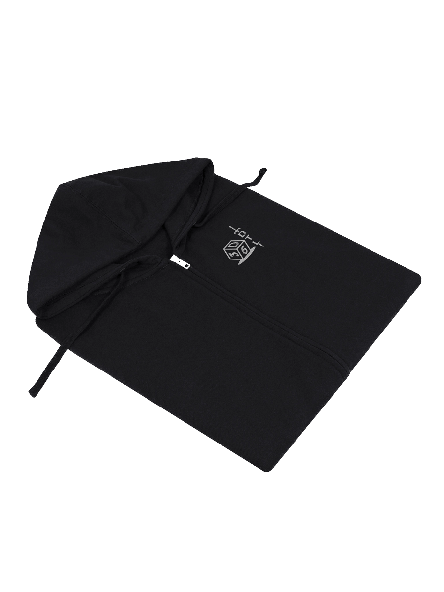 3d6 DTL Vertical Logo on Dark Fleece Zip Up Hoodie product image (3)