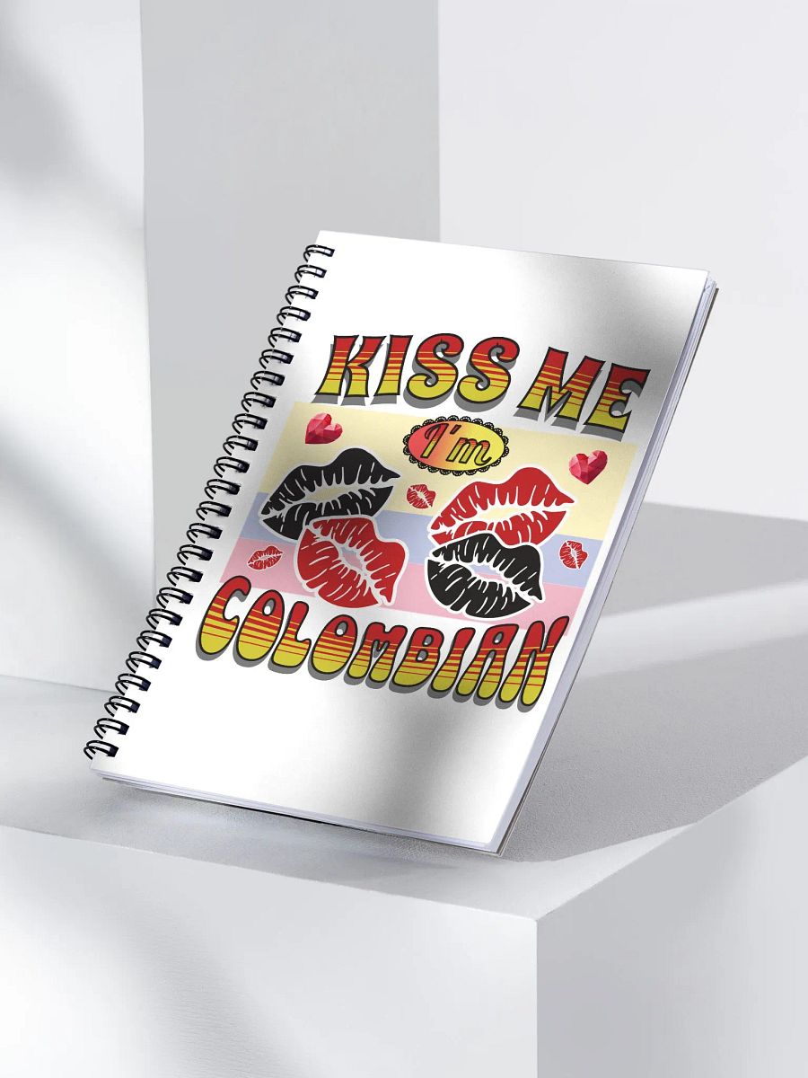 Kiss Me I'm Colombian Flag Lips Spiral Notebook product image (2)