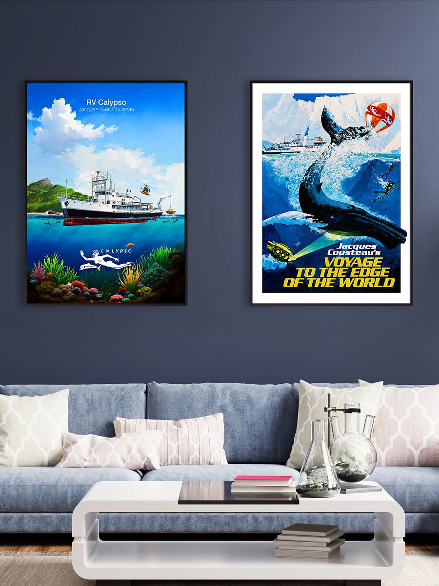 RV Calypso, Jacques Yves Cousteau — tropical travel poster product image (2)