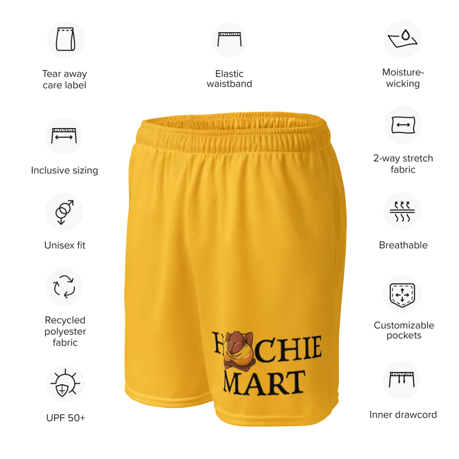 Hoochie Mart Unisex Mesh Shorts Gold product image (10)