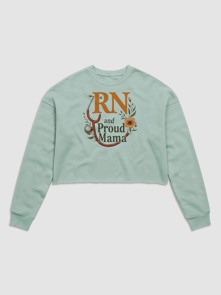 Proud RN and mama, Floral Stethoscope Fleece Crop Sweatshirt product image (1)