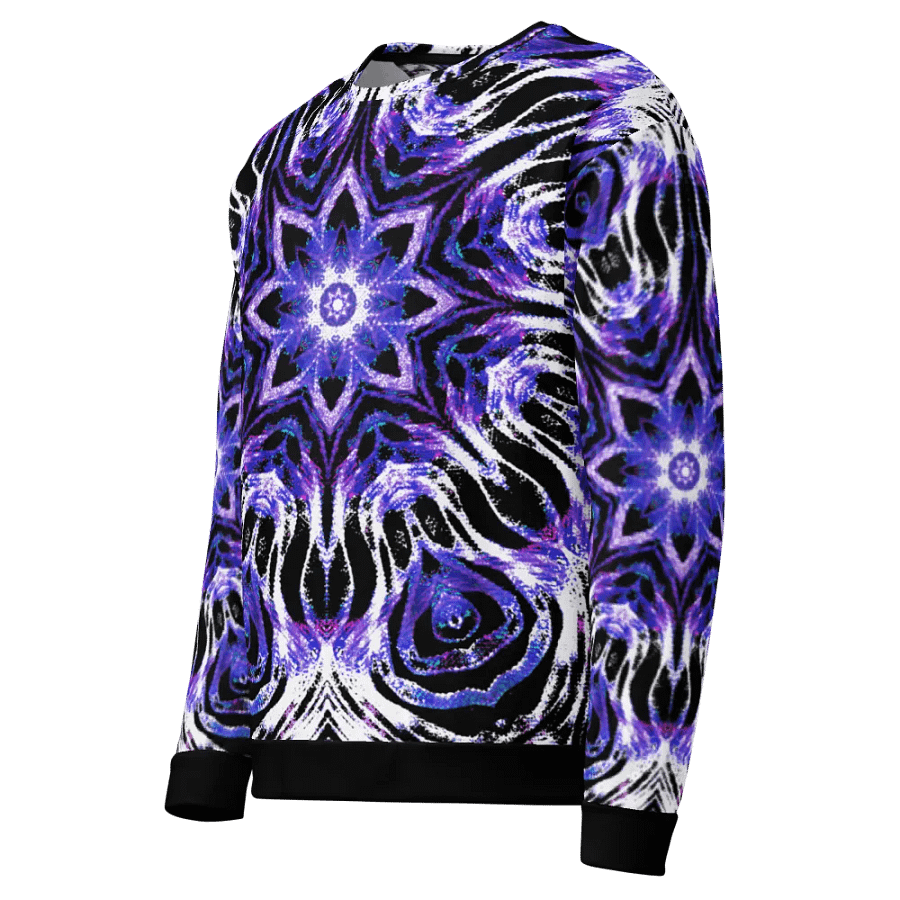Abstract Symmetrical Purple and White Unisex Sweatshirt product image (9)