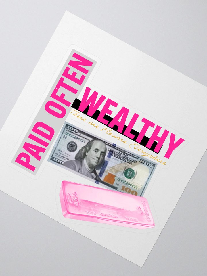 PRETTY PAID PINK Wealthy & Paid Often Logo Sticker product image (2)