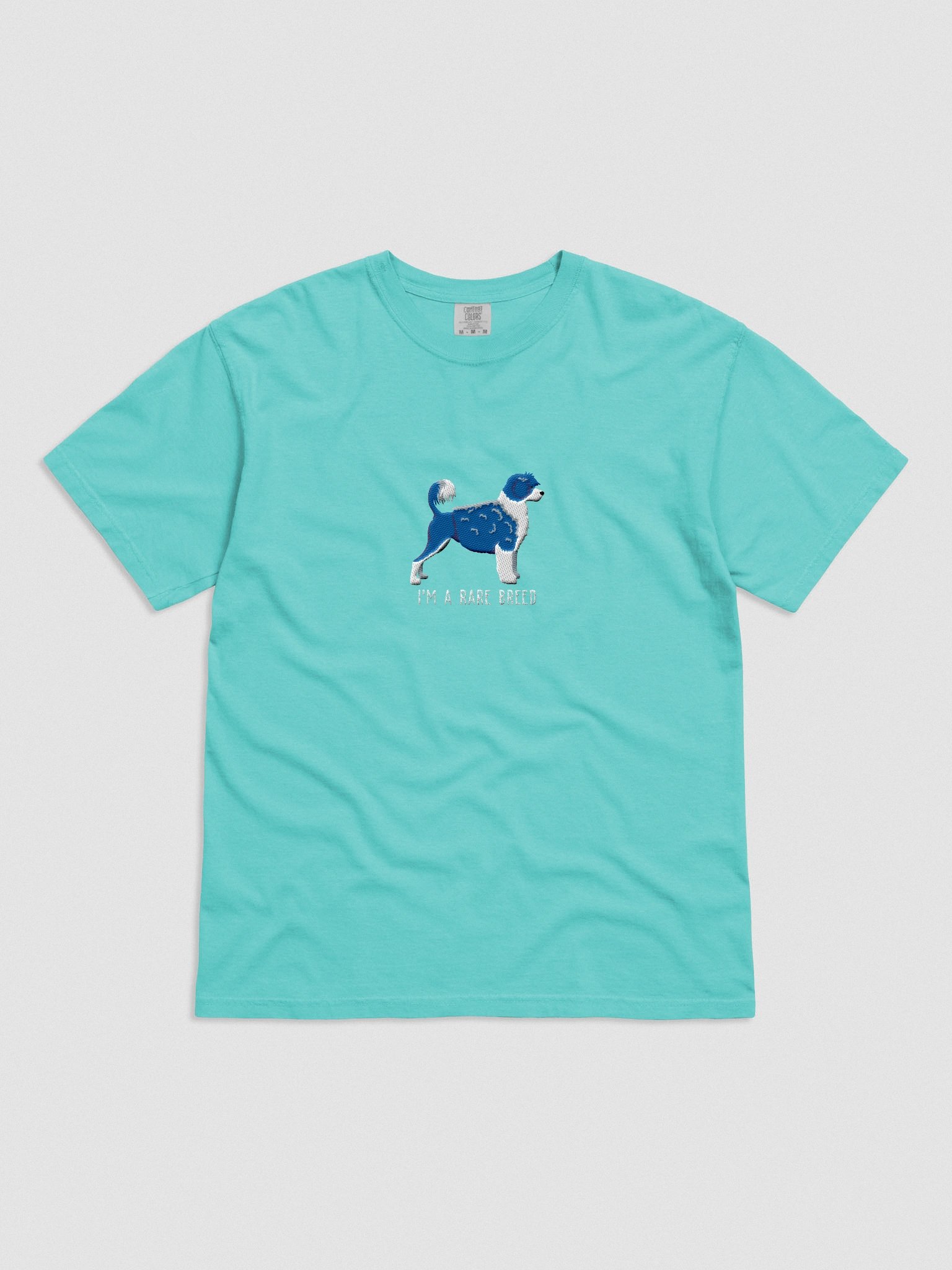 I'm a Rare Breed T-Shirt(Embroidered) of a Portuguese Water Dog(Blue & White) product image (4)